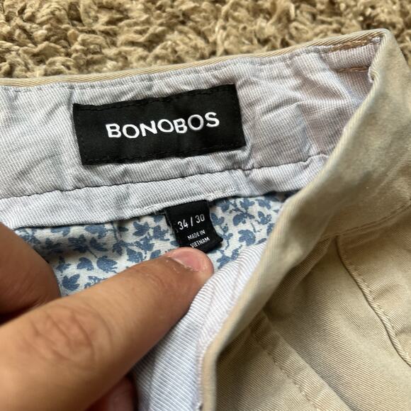 Bonobos Slim Taper Leg Stretchy Chinos Men's Performance 34x30Gray Zip Pocket - Picture 3 of 11